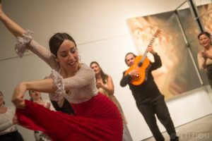 Performance of Passion y Arte Flamenco's 'Cosas de Mujeres' at the Leonard Pearlstein Gallery at Drexel University, with Ray Bartkus's exhibit as backdrop.  photo © Jacques-Jean Tiziou / www.jjtiziou.net For more info:  http://www.pasionyarteflamenco.org